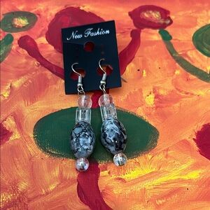 Black and Silver Earrings